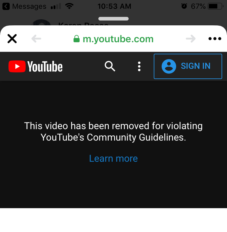 YouTube censorship: This video has been removed for violating YouTube's Community Guidelines